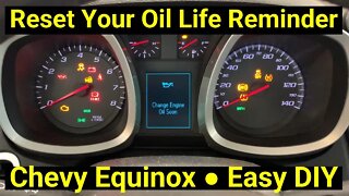 Chevy Equinox ● Reset Oil Life Indicator ● Fix Oil Change Light ✅