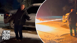Using a flamethrower to shovel snow: 'Do you want to melt a snowman?'