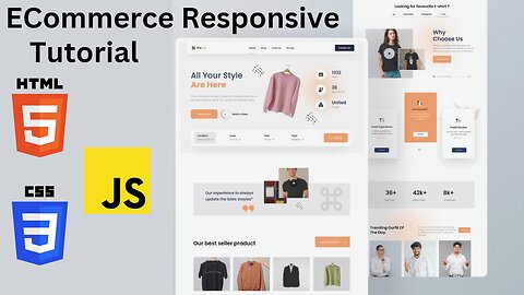 How to make ECommerce Complete Responsive Website | ECommerce Website Tutorial #youtube #javascript