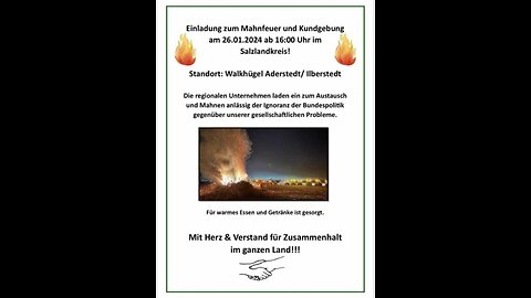 Mahnfeuer und Kundgebung - Walkhügel Aderstdet / Ilberstedt 26.01.2024