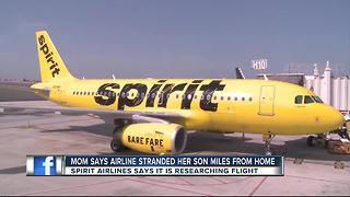 Mom says airline stranded her son miles from home