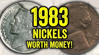 THESE 1983 JEFFERSON NICKELS ARE WORTH MONEY - RARE ERROR COINS TO LOOK FOR!!