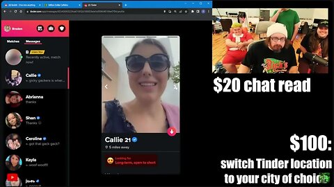 Sam Hyde chats with Callie on Tinder