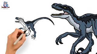 How To Draw Blue Raptor Jurassic World Dominion - Tutorial