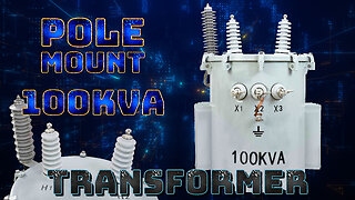 100 KVA Pole Mount Distribution Transformer - 14400/24940Y Grounded Wye Primary, 120/240V Secondary