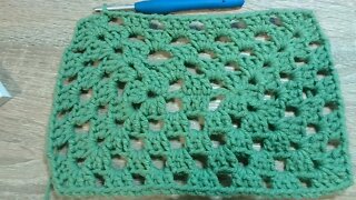 Crochet simple Rectangle granny square pattern. #katrinascrochetworld #cloverhooks #millends