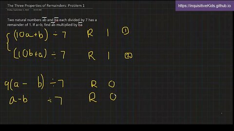 6th Grade The Three Properties of Remainders: Problem 1