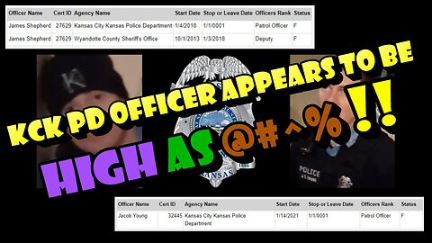 👮‍♀️is HIGH as ——‼️ Kansas City, Ks Officer Under the Influence⁉️👀