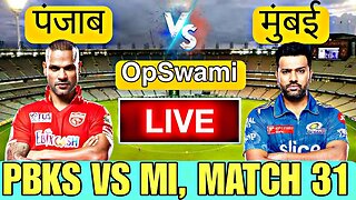 🔴LIVE CRICKET MATCH TODAY | CRICKET LIVE | 31th MATCH IPL | PBKS vs MI LIVE MATCH TODAY Cricket 22