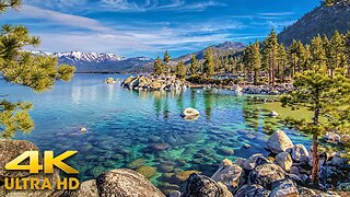 Sierra Nevada Mountain Scenic Drive Around Lake Tahoe 4K