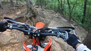 Lugging the KTM 300 - Highland Park Resort, Trail 36 Rock Crawling Cedartown GA