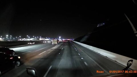 Near Collision caught on my dash cam | Speeding in Slow Lane/ construction barriers, no shoulder.