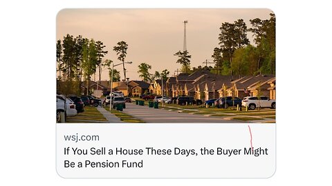 If You Sell a House These Days, the Buyer Might Be a Pension Fund [READ]