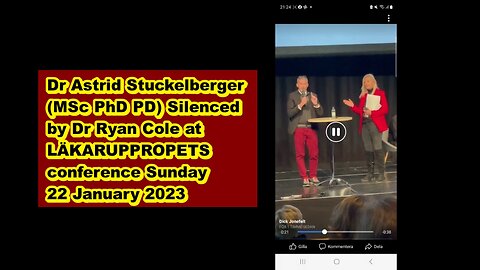 Dr Astrid Stuckelberger (MSc PhD PD) silenced at LÄKARUPPROPETS conference Sunday 22 January 2023