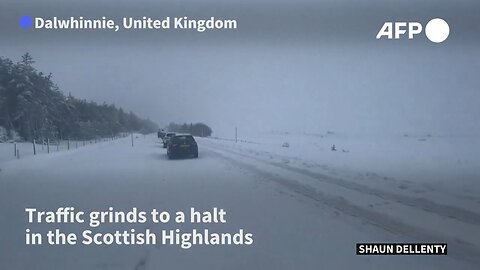 Storm Gerrit snowfall halts traffic in Scottish Highlands