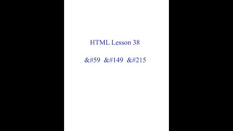 HTML Lesson 38