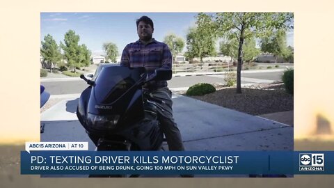 Driver accused of being drunk, killing motorcyclist in 100 mph crash