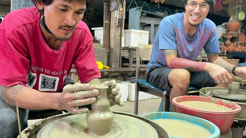 Pottery making techniques Basic in Koh Kret Island Thailand