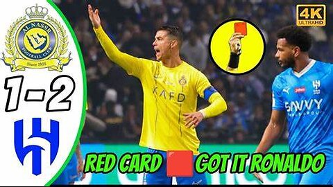 RONALDO Red Card - Al Hilal vs Al Nassr 2-1 Highlights & Goals - Super Cup Semi-Final 2024