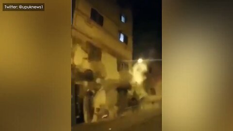 Terrifying Moment Building Collapses During Morocco earthquake