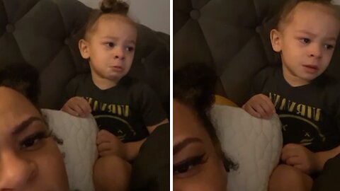 Toddler Gets emotional watching toy story for the first time