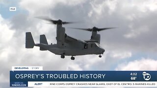 History of crashes involving Marine Corps Osprey aircraft