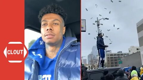Blueface Throws $50K Cash In Skid Row LA For The Homeless!