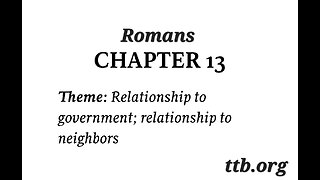 Romans Chapter 13 (Bible Study)