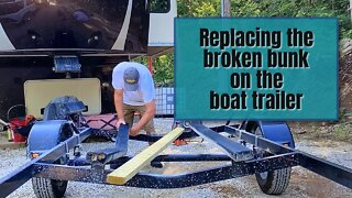 Replacing a broken runner on the boat trailer