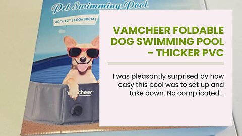 Vamcheer Foldable Dog Swimming Pool - Thicker PVC Material And Sturdy PP Board, 71"X12" Collaps...