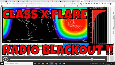 CLASS X SOLAR FLARE - Radio Blackout Asia - : Apr 17, 2022 12:20 AM