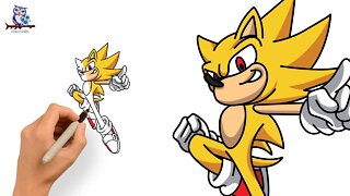How To Draw Super Sonic - Easy Tutorial