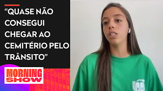 Brasileira relata momentos emocionantes do enterro de Bruna Valeanu