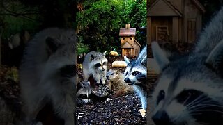 Surrounded by Masked Bandits! #funnyanimals #nature #shorts