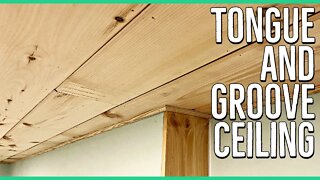 Tongue and Groove Ceiling ||Finishing a Basement Room||