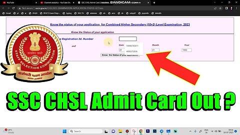 SSC CHSL 2023 Admit Card Out | Application Status Released #ssc #sscchsl #admitcard