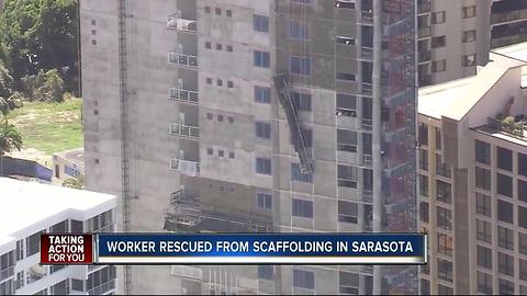 Worker rescued from scaffolding in Sarasota Co.