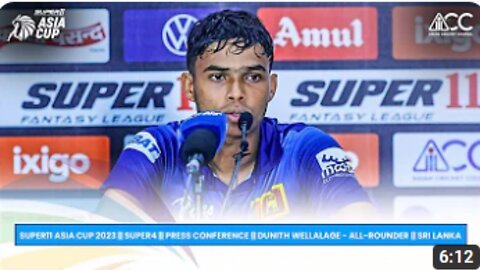 Super11 Asia Cup 2023 __ Press Conference __ Dunith Wellalage - All-Rounder __ Sri Lanka