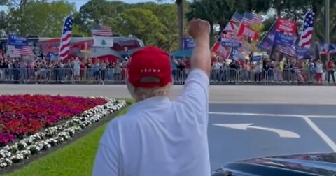 Trump Warmly Greeted by Supporters on President's Day. Here's His Reaction.