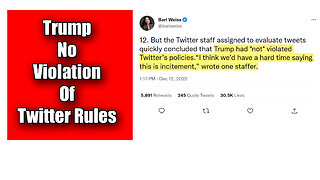 Twitter Files Part 5: Trump DID NOT VIOLATE Twitter Rules
