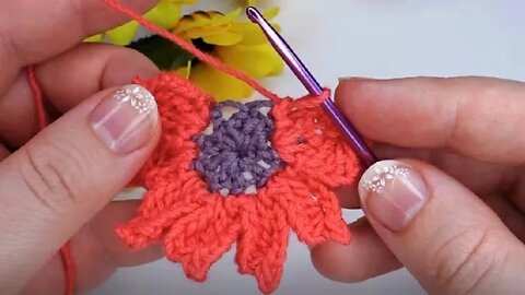 How to crochet sunflower short tutorial full in description