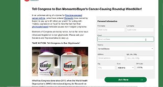 Tell Congress to Ban Monsanto/Bayer’s Cancer-Causing Roundup Weedkiller!