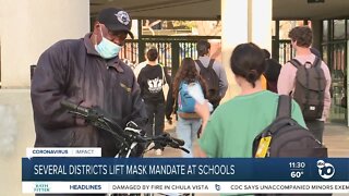 Several local school districts lift mask mandate