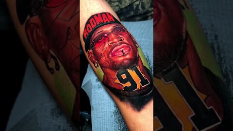 Dennis Rodman Arm Color Tattoo #shorts #tattoos #inked #youtubeshorts