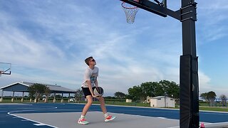 38 year old uncle schooling 8th grader nephew at basketball