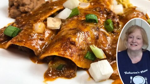 BEEF ENCHILADAS WITH CHILI GRAVY RECIPE | EASY ENCHILADAS