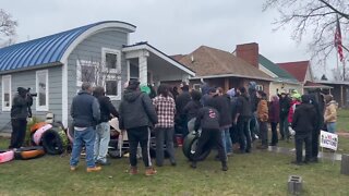 Fighting erupts outside Detroit tiny home during resident eviction