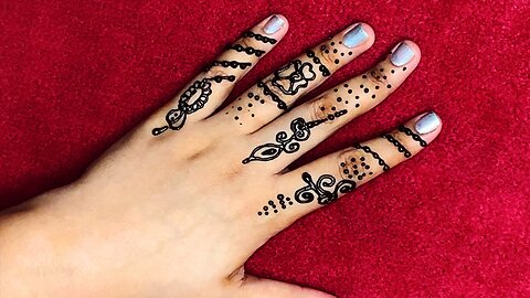 Lovely hennadesign for fingers _ stunning finger henna design _ trending henna for fingers