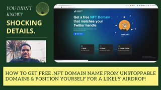 How To Get Free .NFT Domain Name From Unstoppable Domains & Position Yourself For A Likely Airdrop!