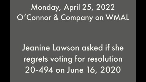 Jeanine Lawson Asked About Voting for CRT/Equity by Julie Gunlock on WMAL O'Connor and Company